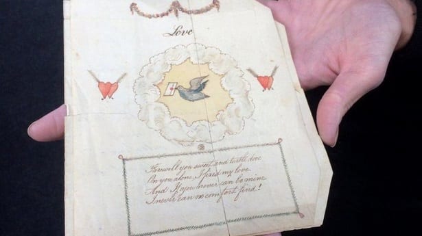 Découvrez la plus ancienne carte de Saint Valentin au monde, imprimée en 1797: Photos