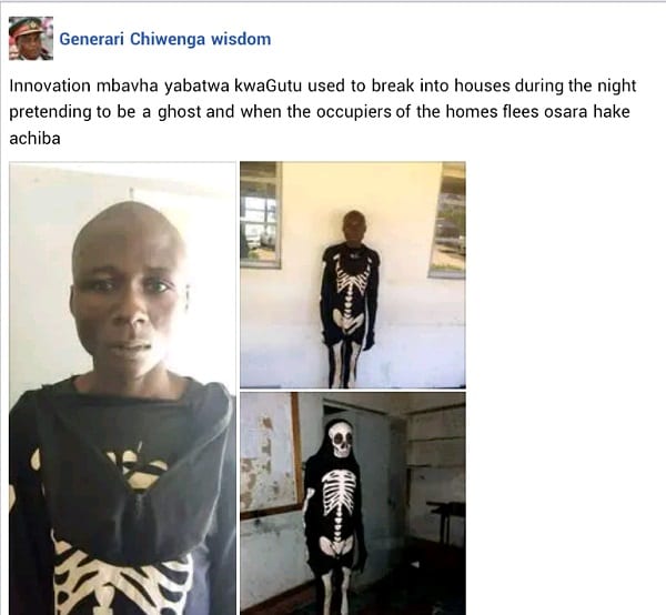60af758716b04 - Zimbabwe : un cambrioleur qui se faisait passer pour un fantôme arrêté