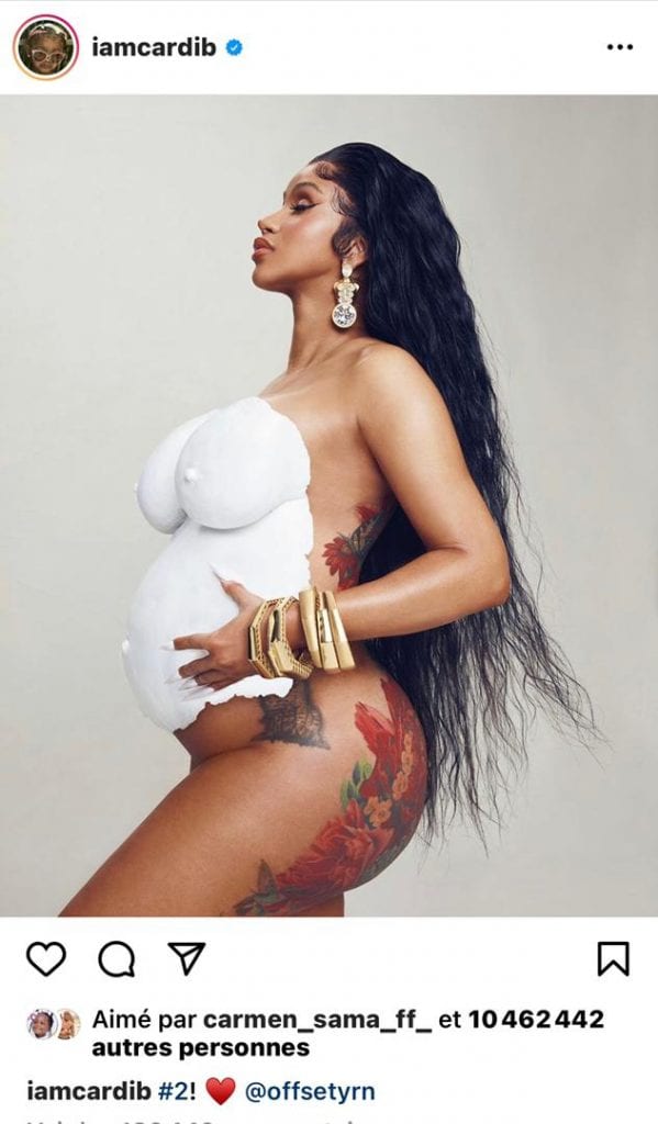 Cardi B enceinte de son deuxième enfant pose nue pour confirmer la nouvelle - photos
