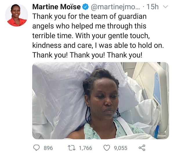 60f07a7da3fd6 - Haïti: la Première Dame partage des photos depuis son lit d’hôpital après l’attaque, et pleure son mari assassiné
