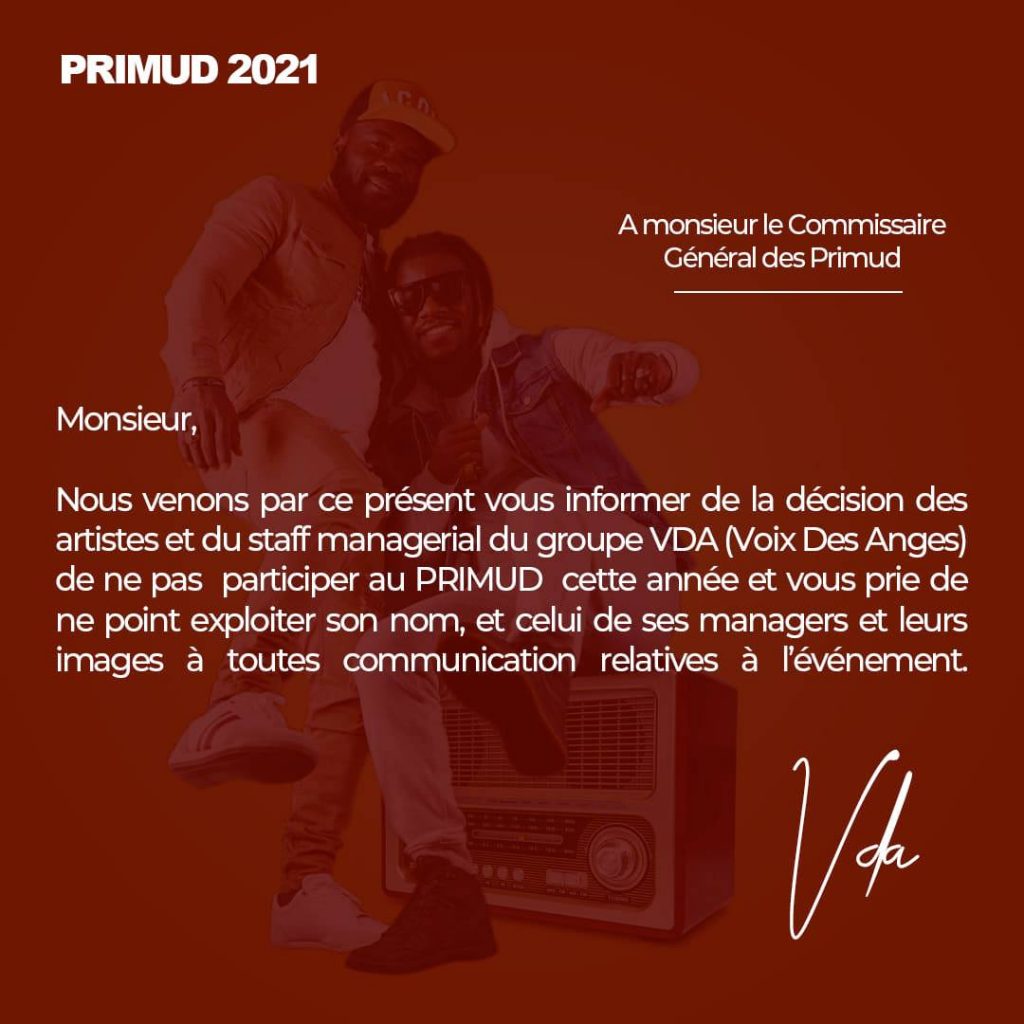 Côte d'Ivoire / Primud 2021 : Dedordo Leekunfa et le groupe VDA refusent d'y participer