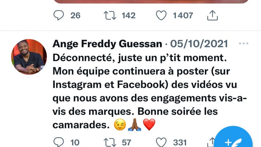 Côte d'Ivoire / Le web humoriste Ange Freddy absent des réseaux sociaux : voici la raison