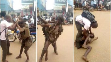Pastor-roughs-up-mad-man-on-street-as-her-deliver-him-from-spirit-of-madness