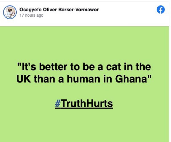 «Mieux vaut être un chat au Royaume-Uni qu'un être humain au Ghana», dixit un avocat ghanéen