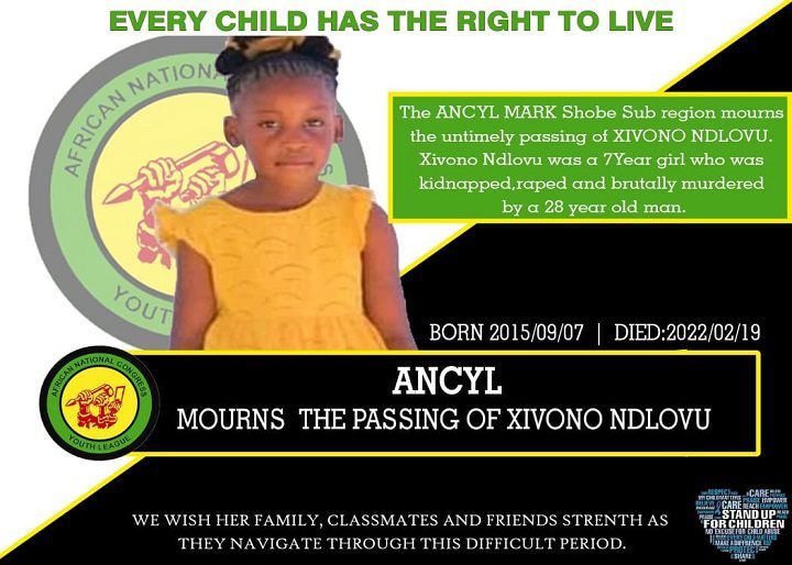 621b5eccbc22b - Afrique du Sud: une fillette de 7 ans v*olée et assassinée
