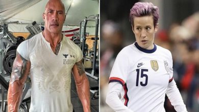 Dwayne-The-Rock-Johnson-Megan-Rapinoe-pour un logo