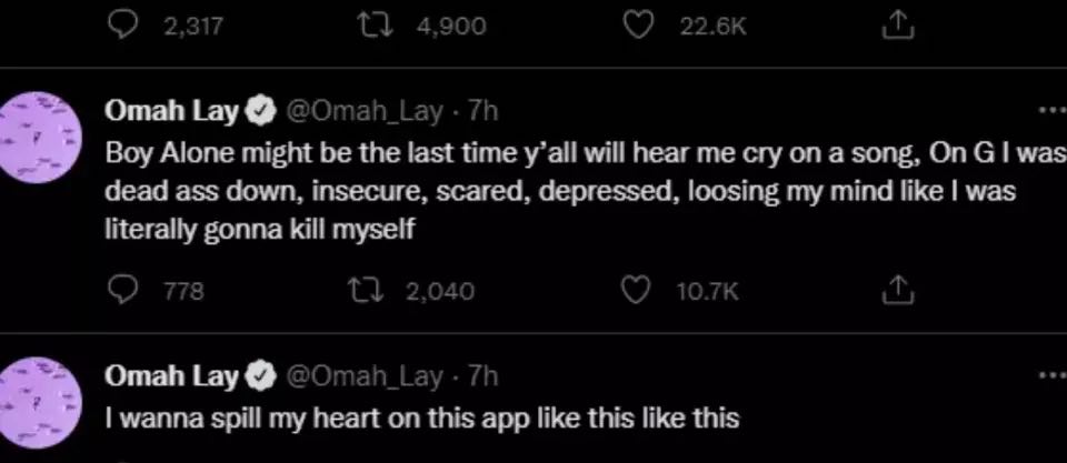 Omah Lay : "Ma dépression s'est aggravée après avoir couché avec ma thérapeute"