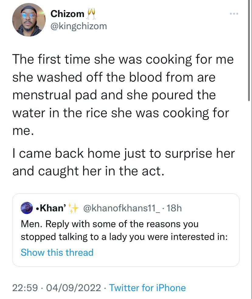 Nigeria/ Un chanteur surprend sa petite amie en train de cuisiner pour lui avec ses menstrues