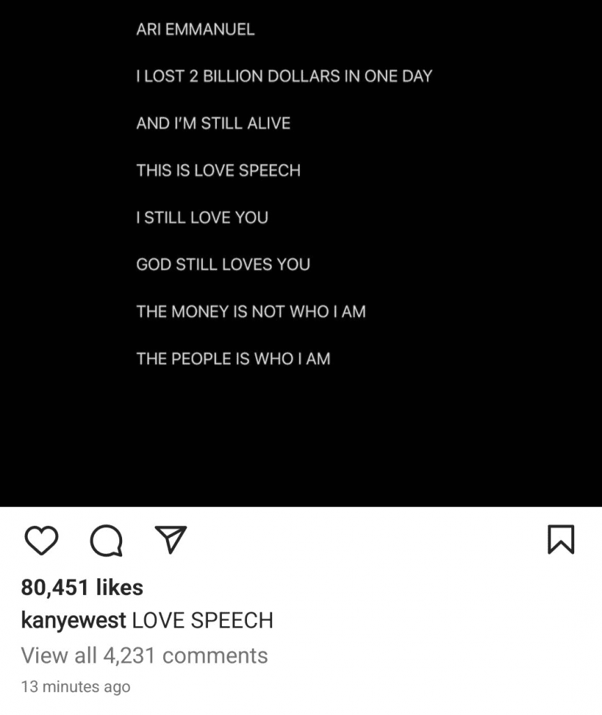 Kanye West : « J'ai perdu 2 milliards de dollars en un jour et je suis toujours en vie »