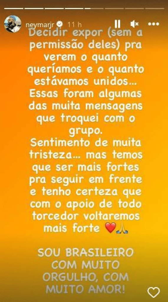 Neymar publie les messages privés de ses coéquipiers brésiliens sans autorisation : c'est foutu