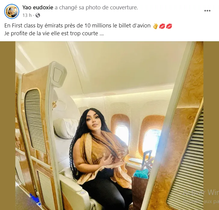 Le billet d'avion de près de 10 millions de Francs CFA d'Eudoxie Yao qui fait réagir sur la toile