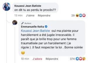 Emmanuelle Keita perd un procès