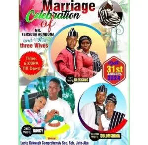 Un Nigérian épouse trois femmes le même jour : Photos