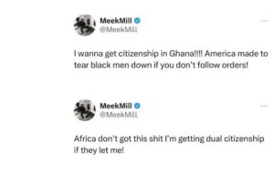 Le rappeur américain Meek Mill veut obtenir la citoyenneté ghanéenne