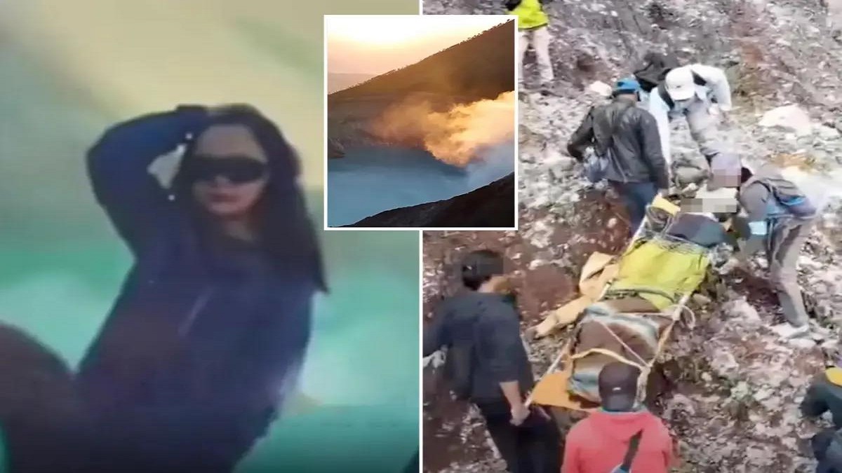 Une touriste tombe dans un volcan actif en prenant des photos