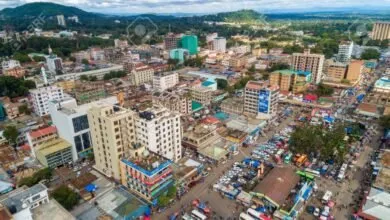 aerial view of the city of Arusha, Tanzania