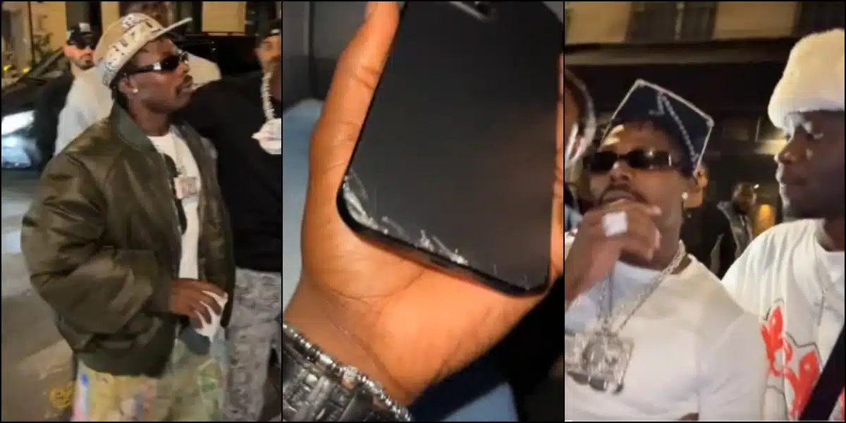 Asake accusé par un fan d’avoir cassé son iPhone 16 lors d’un selfie à Paris