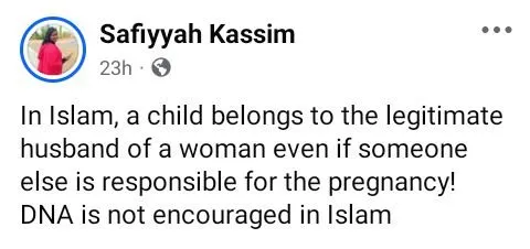 L'Islam ne recommande pas le recours aux tests de paternité, selon une musulmane nigériane