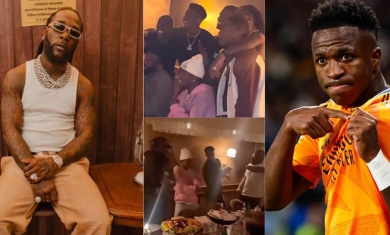 Burna-Boy-avec les joueurs du Real Madrid à Paris