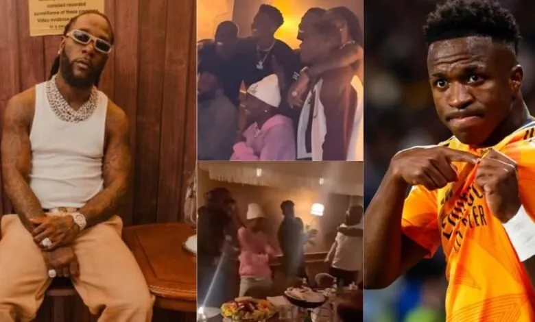 Burna-Boy-avec les joueurs du Real Madrid à Paris
