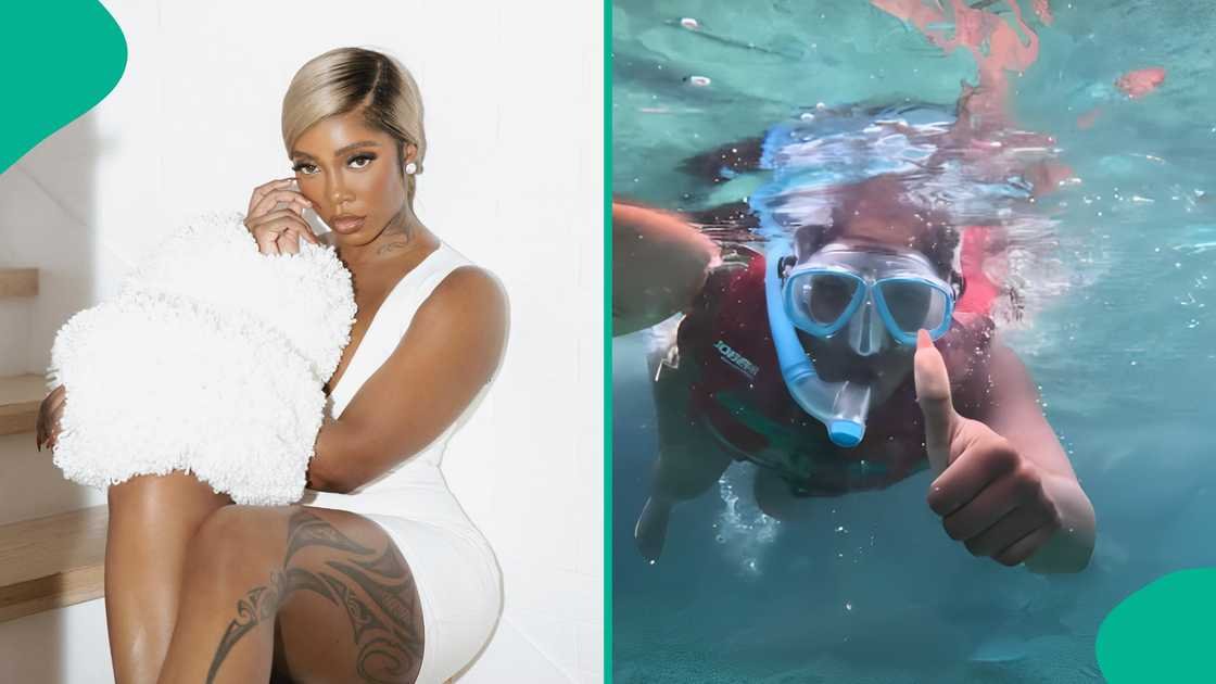 Tiwa Savage nage sous l’eau avec des requins : vidéo