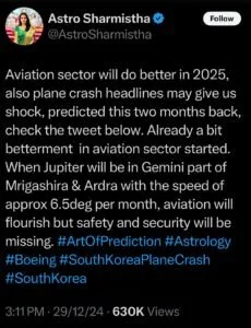 Crash d’Air India : une astrologue aurait prédit le drame