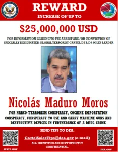 Les USA promettent 65 millions pour la capture du président vénézuélien Maduro