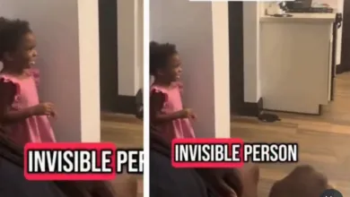 une mère filme sa fille jouant avec une personne invisible (1)