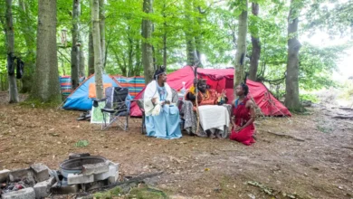Une tribu dans les buissons en Ecosse