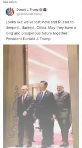 "Nous avons perdu la Russie et l'Inde au profit de la Chine" - se lamente Trump