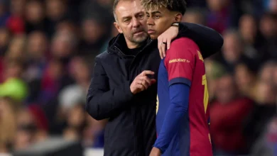 Hansi Flick et Lamine Yamal