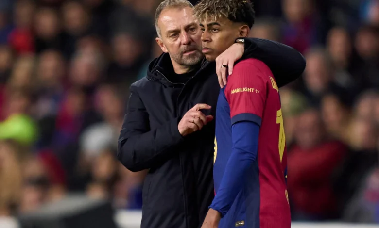 Hansi Flick et Lamine Yamal