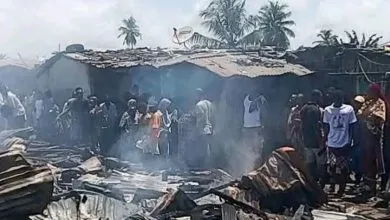 Incendie dans le quartier de Port-Bouët, Abidjan - mars 2026 (Ph: KOACI)