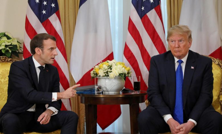 U.S. President Trump meets France&rsquo;s President Macron, ahead of the NATO summit, in London
