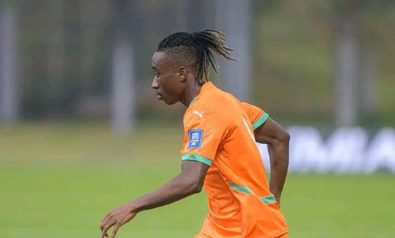 Yan Diomandé en maillot de la Côte d’Ivoire