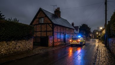 Village anglais police nuit