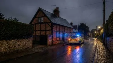 Village anglais police nuit