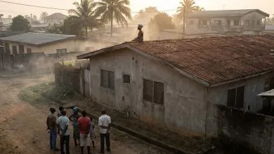 Illustration d’une scène insolite sur un toit à Douala