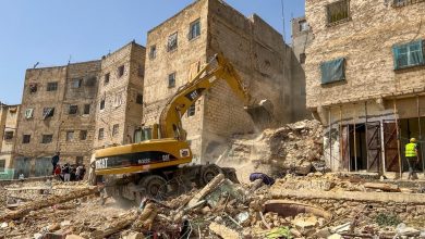 Site de l’effondrement d’un immeuble à Fès au Maroc