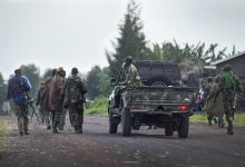 Combattants du M23 près de Goma
