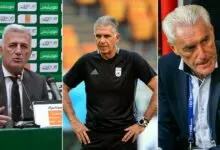 Montage de Vladimir Petkovic, Carlos Queiroz et Hugo Broos avant la Coupe du monde 2026