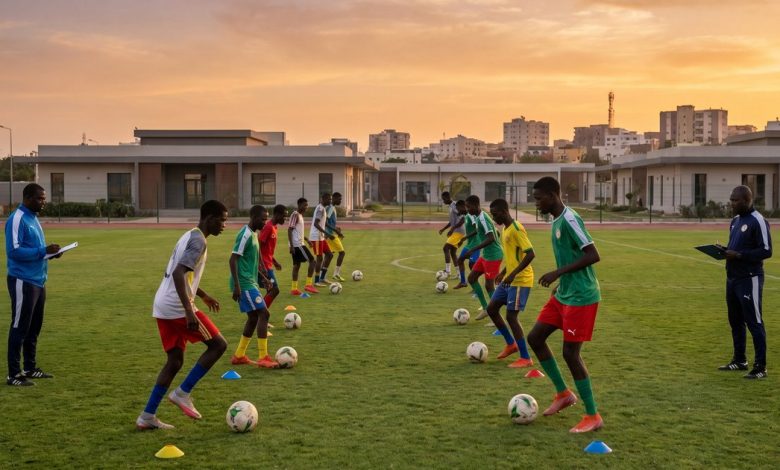 Jeunes joueurs dans une académie de football au Sénégal