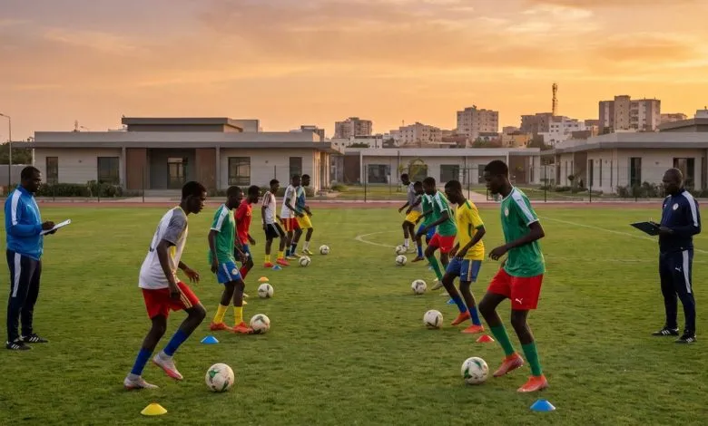 Jeunes joueurs dans une académie de football au Sénégal