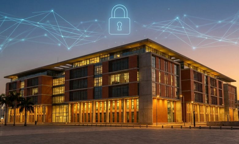 Illustration de cybersécurité pour une institution publique au Sénégal