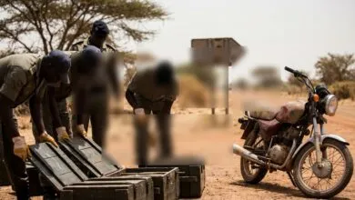 Illustration IA d’un contrôle policier à la frontière Sénégal-Mali