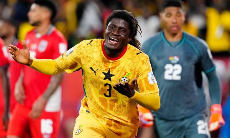 Caleb Yirenkyi avec le Ghana contre le Panama au Mondial 2026