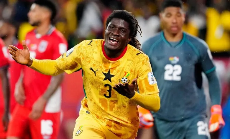 Caleb Yirenkyi avec le Ghana contre le Panama au Mondial 2026