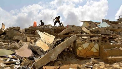 Maisons démolies dans un quartier d’Abidjan