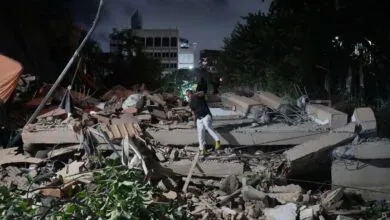 Degats apres un seisme a Caracas