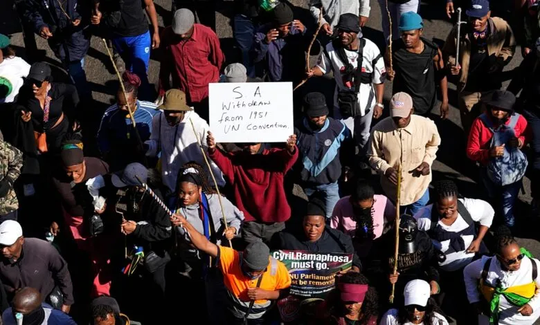 Manifestants anti-immigration en Afrique du Sud